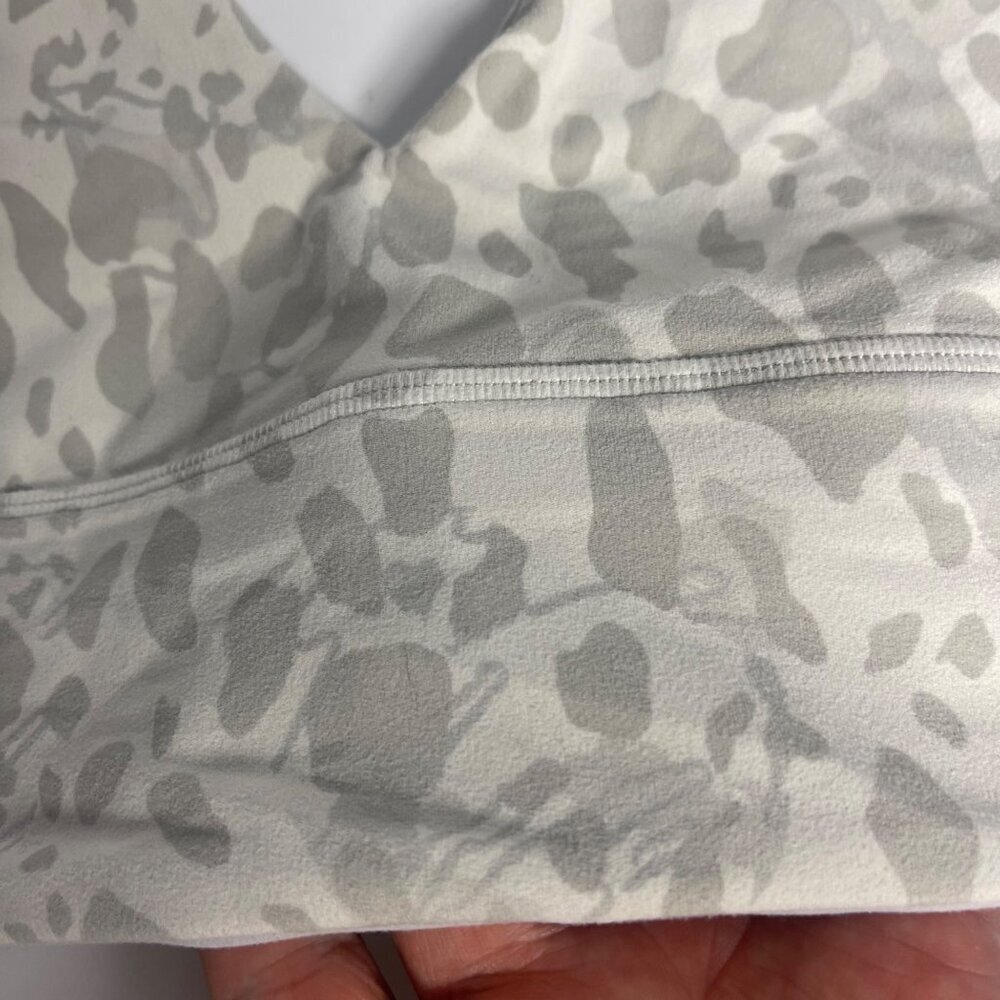 Lululemon Align V-Neck Bra Light Support A/B Cup Size 12 Cheetah Camo Antique Wh - Picture 7 of 10